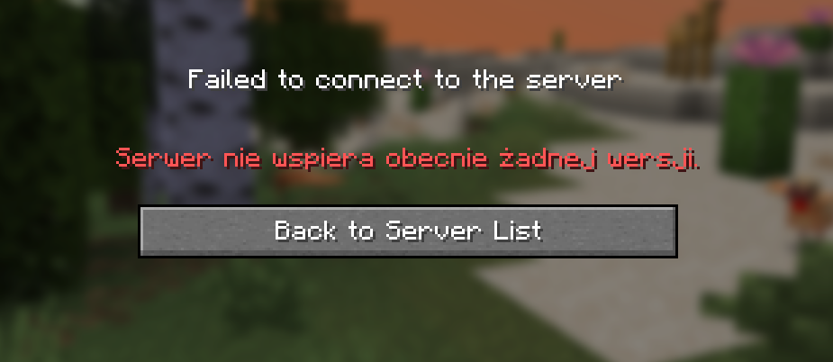 Error: Server does not support any versions