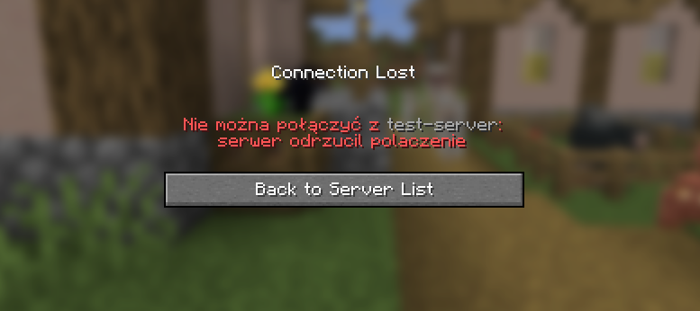 Error: Server rejected connection