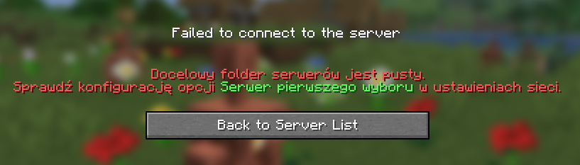 Error: Target server folder is empty or not specified