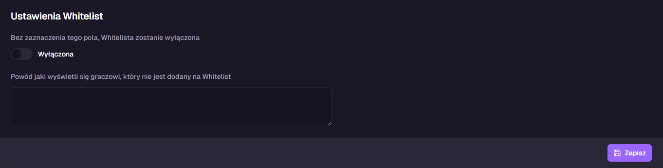 Włączanie whitelisty
