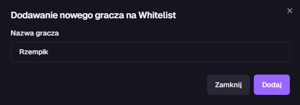 Dodanie do whitelisty